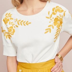 Anthropologie Maeve Embroidered top